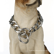 Pet Supplies 19mm Dog Chain P Chain Dog Collar Silver Stainless Steel Titanium Steel Chain Support Custom